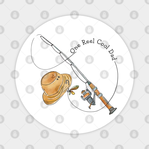 Reel Cool Dad Fishing Pun Magnet by HolidayBug